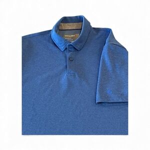 Twillory Athleisure Performance Short‎ Sleeve Golf Polo Mens Large Blue